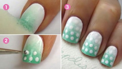 Réalisez un nail-art dégradé à pois, très facile et original