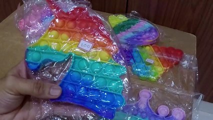 Unboxing and Review of MEGA Pop It Fidget Toy Set popit game Stress Relief for Adults