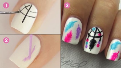 Réalisez un nail-art dreamcatcher, d'inspiration indienne