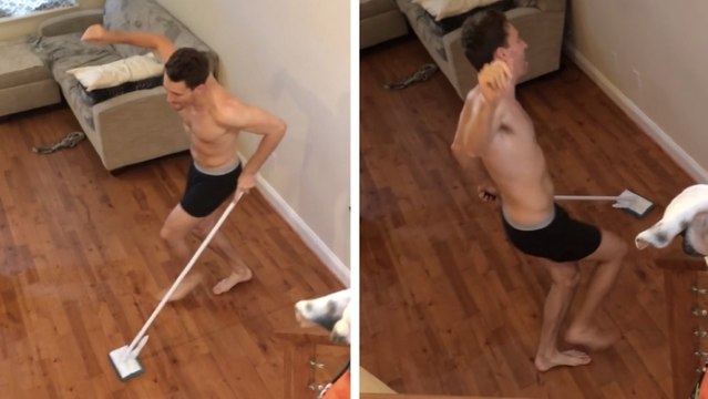 Ce jeune homme a été surpris dans une position très compromettante dans son salon. A mourir de rire !