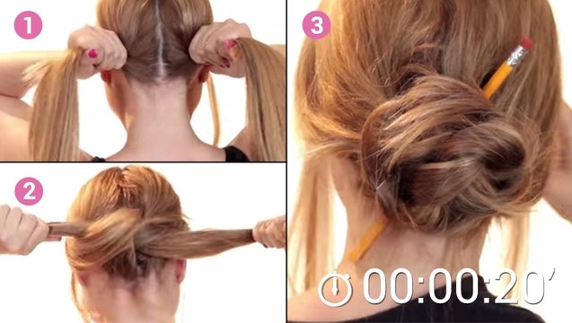 Cette coiffure pour cheveux longs est idéale pour les matins pressés. Elle se fait hyper rapidement !