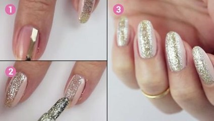 Cette manucure pailletée sera parfaite pour le Nouvel An. En plus, elle est très rapide à faire !