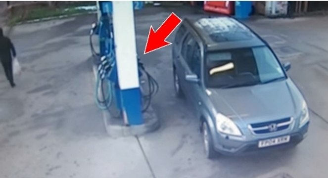 Cette femme a eu un gros problème en arrivant à la station-service. Elle va vous faire rire !