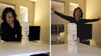 Cette fille a réussi le plus beau coup de l'histoire du Jenga !
