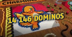 Pokémon : il réalise une fresque avec Bulbizarre, Salamèche et Carapuce avec plus de 14 000 dominos