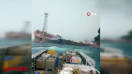 Gemide korkunç patlama! 2 milyon varil petrol taşıyordu