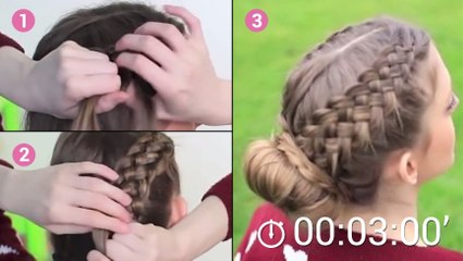 Réalisez ce superbe chignon tressé. Quelques minutes suffisent pour le maîtriser !