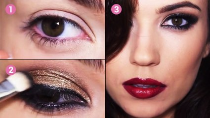 Envie d'un maquillage glamour ? Osez le doré avec ce make up très simple à réaliser !