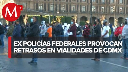 Protestan ex policías federales en CdMx