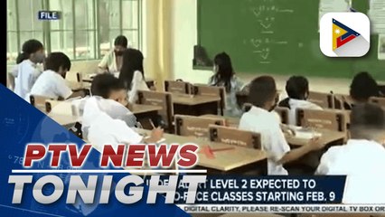 Download Video: Areas undert Alert Level 2 expected to conduct face-to-face classes starting Feb. 9