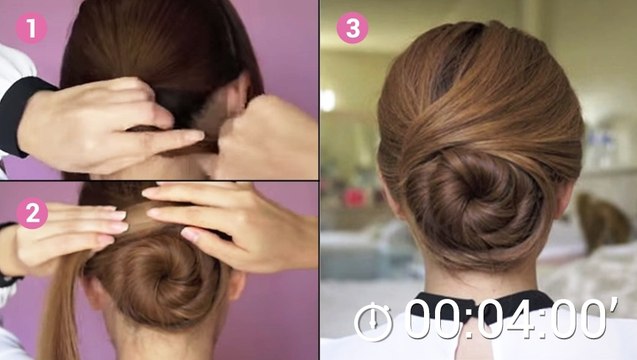 Ce chignon très élégant sera parfait pour les grandes occasions. Et il est très simple à faire !