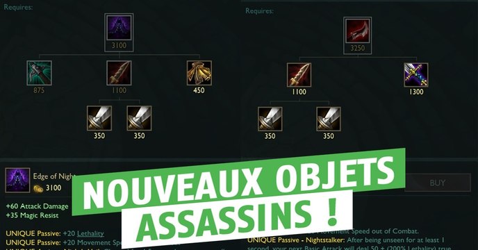 League of Legends : présentation des nouveaux objets d'assassins