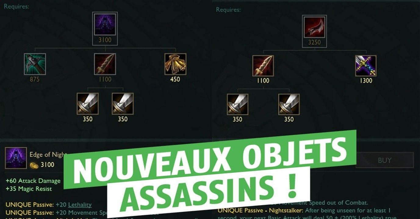League of Legends : présentation des nouveaux objets d'assassins