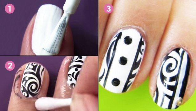 Ce nail art est inspiré des tatouages. Le résultat est impressionnant !