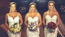 Ces triplées se sont mariées le même jour, dans la même église