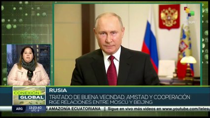 Presidente ruso califica relaciones con China como un modelo de eficacia