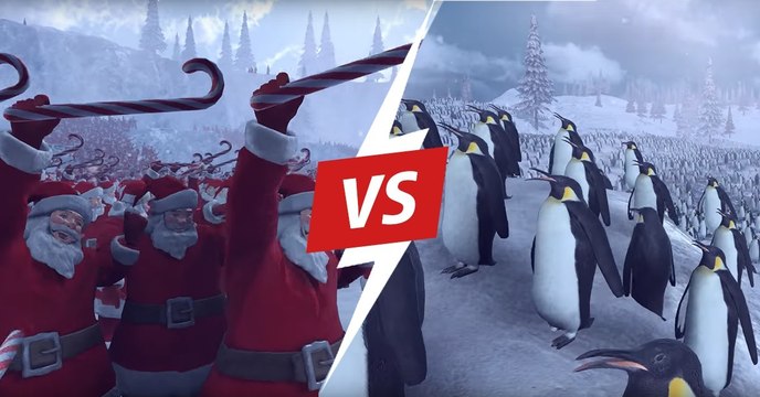 Epic Battle Simulator : 11 000 pingouins affrontent une armée de Pères Noël
