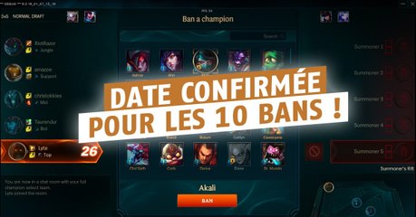League of Legends : on sait enfin quand arriveront les 10 bans