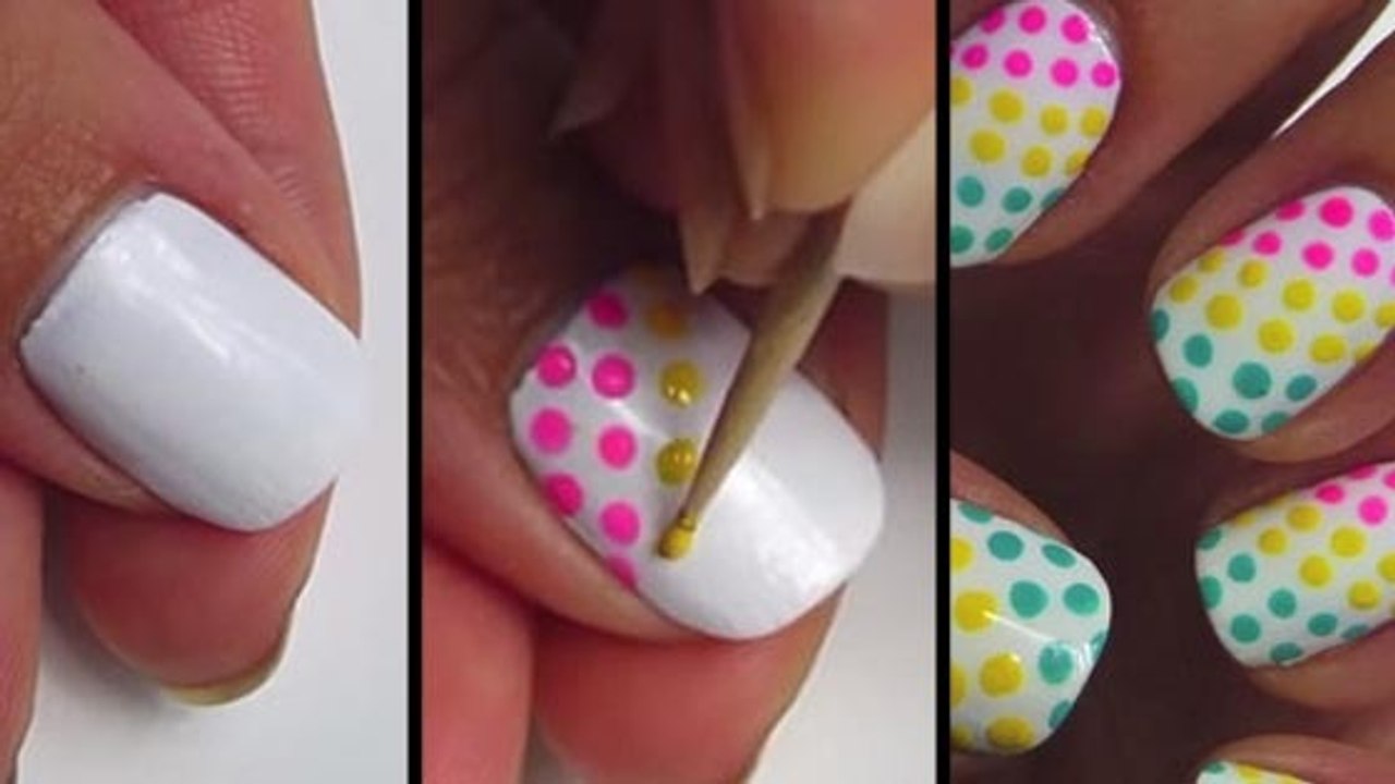 Ce nail art à pois est très simple à faire !