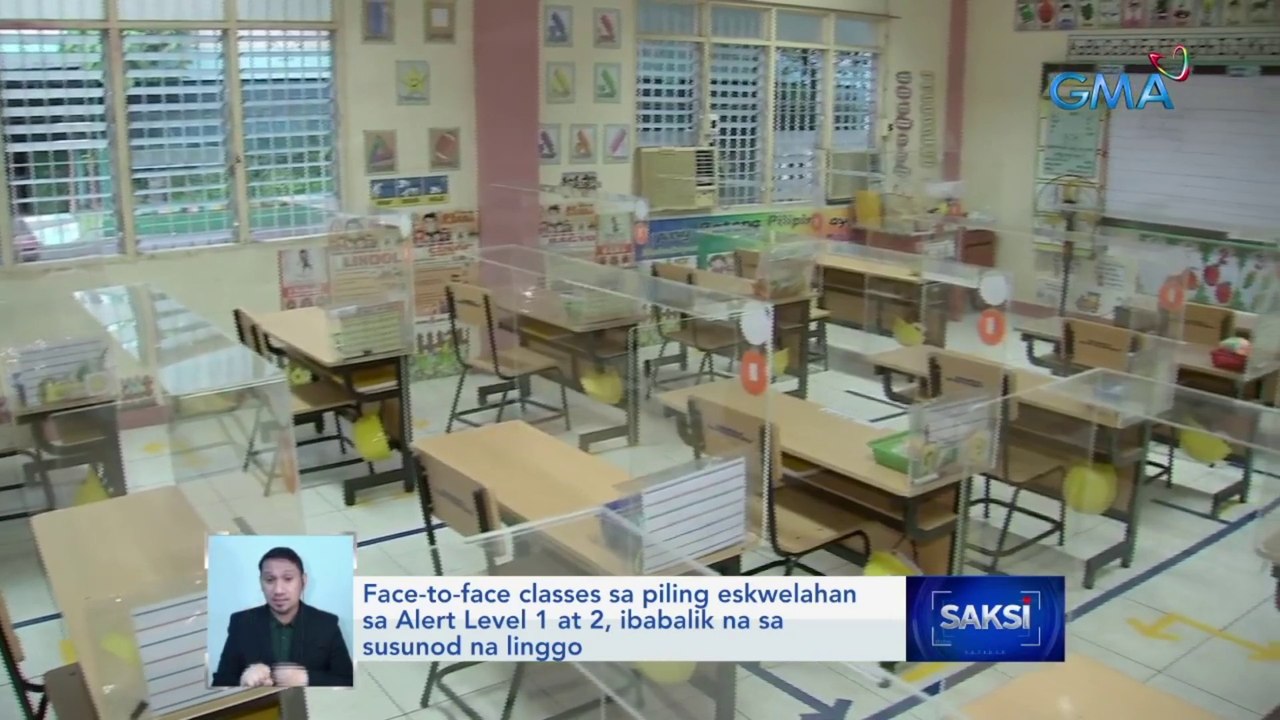 Face-to-face classes sa piling eskwelahan sa Alert Level 1 at 2, ibabalik na sa susunod na linggo | Saksi
