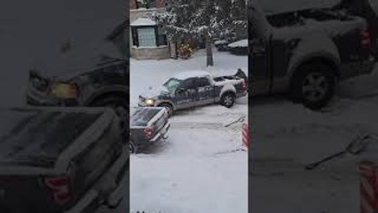 Stuck Truck Finally Freed From Snow
