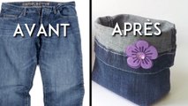 Ne jetez plus vos vieux jeans, vous pouvez les transformer en paniers de rangement !