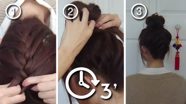 Ce chignon tressé à l'envers est très tendance. Vous allez voir qu'il est facile à réaliser !