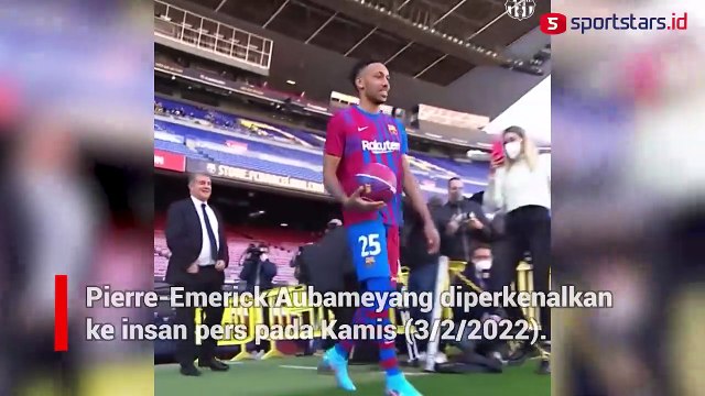 Momen Perkenalan Resmi Pertama Aubameyang Berkostum Barcelona