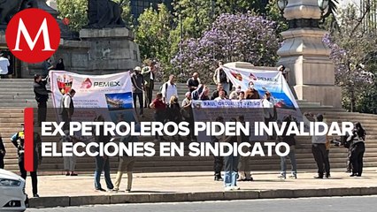 Protestan trabajadores petroleros en paseo de la reforma