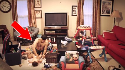 Partie pour la journée, une femme laisse son mari seul avec leur enfant. Va-t-elle apprécier cette vidéo ?