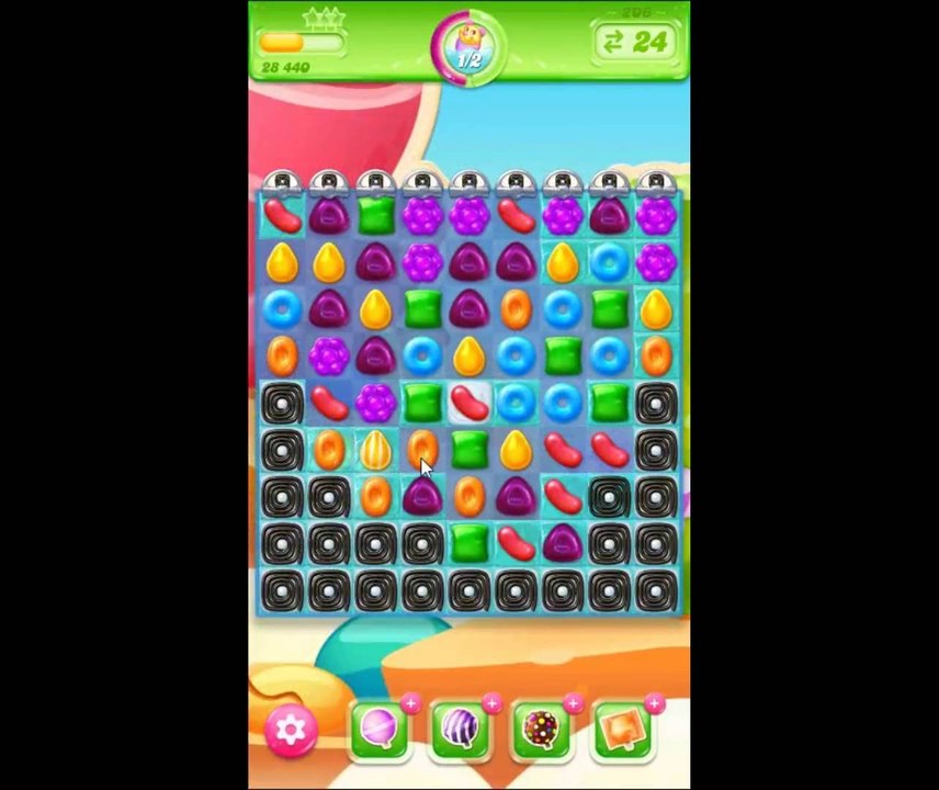 Candy Crush Jelly Saga niveau 206