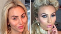 Des mannequins Playboy posent avant et après leur séance maquillage