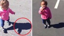 Cette petite fille a vraiment très peur de son ombre