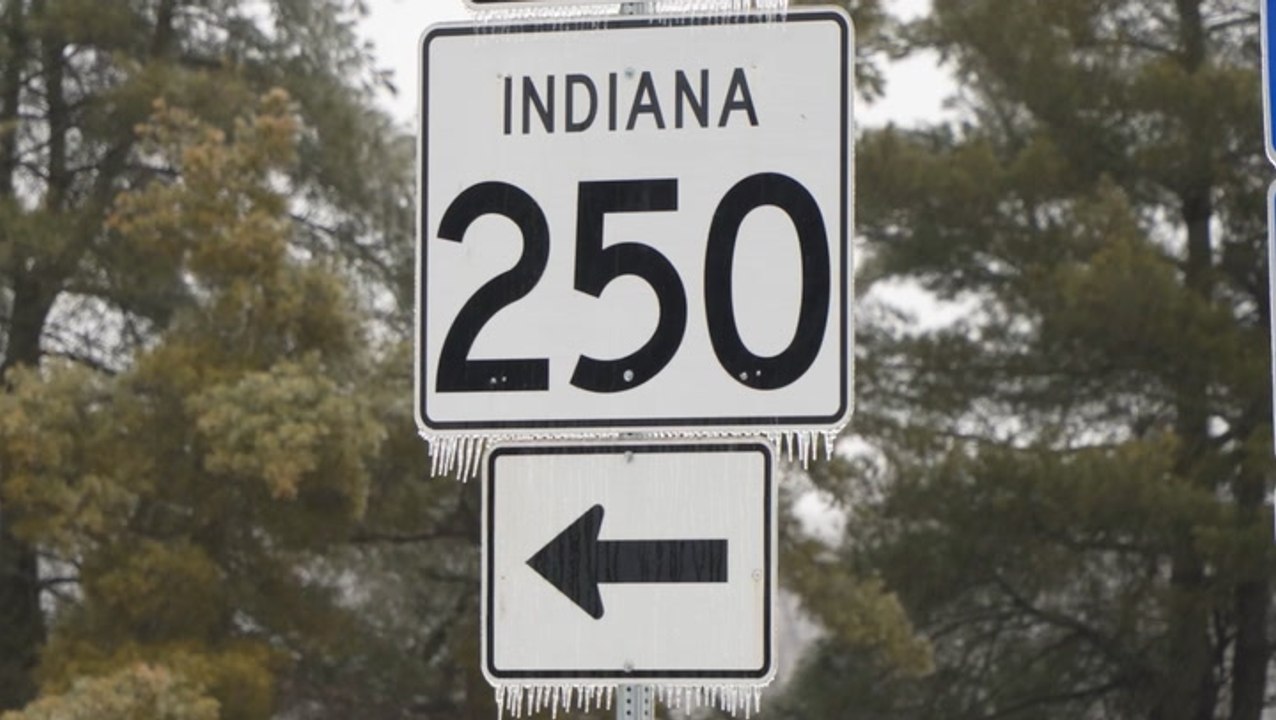 Town covered in ice