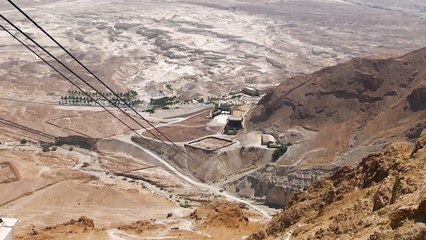 View from Masada Cableway Over Desert, Israel