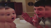 Il fait un tour de magie face à un bébé. Sa réaction est magique !