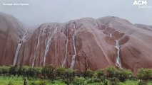 Waterfalls cascade down Uluru after downpour | February 3, 2022 | ACM