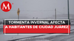 Tormenta invernal  "congela" las calles de Ciudad Juárez
