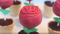 Voici de délicieuses sucettes au chocolat en forme de rose