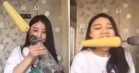 Elle tente le "corn drill challenge" et se coince une grosse mèche de cheveux !