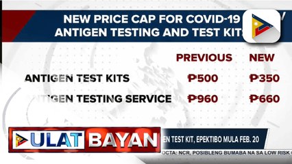 Descargar video: Price cap ng SARS-COV-2 antigen rapid diagnostic test kit, itinakda sa P350; Price cap ng self-administered test kits, itinakda sa P660