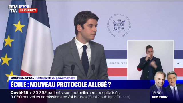 Allègement du protocole sanitaire à l'école: Gabriel Attal annonce des mesures d'ici la fin de la semaine
