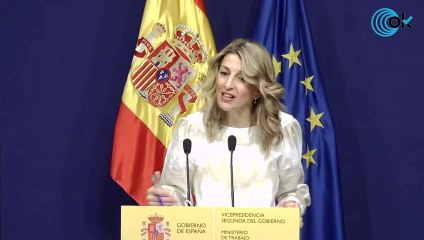 Yolanda Díaz eufórica: “Nos felicitan los agentes sociales  del mundo, no de europa, del mundo”