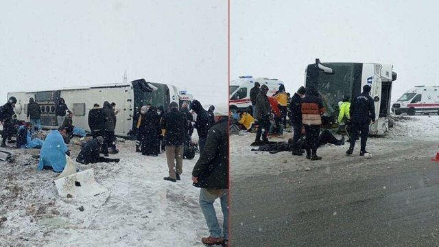 Yolcu otobüsü şarampole devrildi: 1 ölü, 15 yaralı