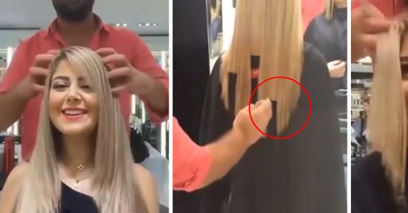 Il coupe les cheveux de sa cliente sans ciseaux, le résultat est incroyable