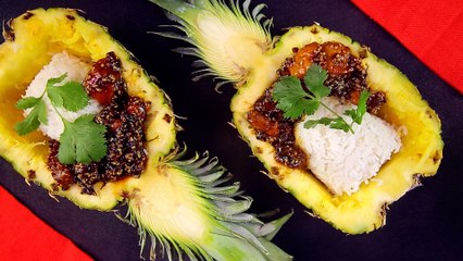 Le poulet teriyaki dans un ananas, une recette originale et délicieuse