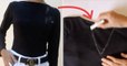 DIY : le tuto ultra simple pour transformer un t-shirt noir basique en sublime décolleté lacé
