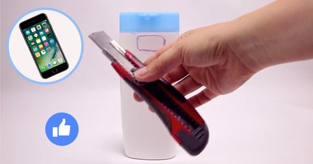Fabriquer un support pour portable avec une bouteille de shampoing