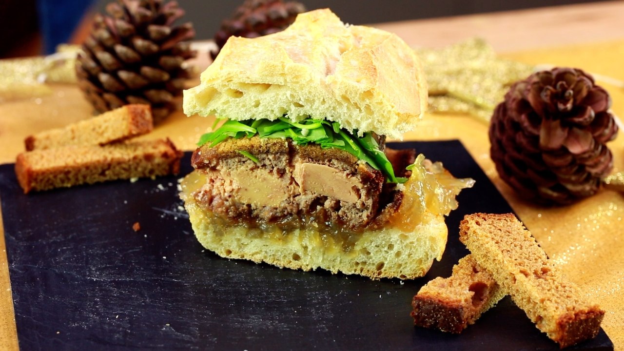 Noël 2016 : Un burger gourmand pour Noël : au foie gras et au confit d'oignon