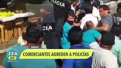 Comerciantes agreden a policías en Salina Cruz, Oaxaca